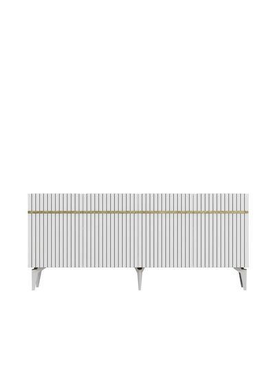 Fontana Lazer Pleksi Desen Konsol Tv Sehpası Çok Amaçlı Dolap 180 Cm Ba Beyaz - Altın Fontana Lazer Pleksi Desen Konsol Tv Sehpası Çok Amaçlı Dolap 180 Cm Ba Beyaz - Altın