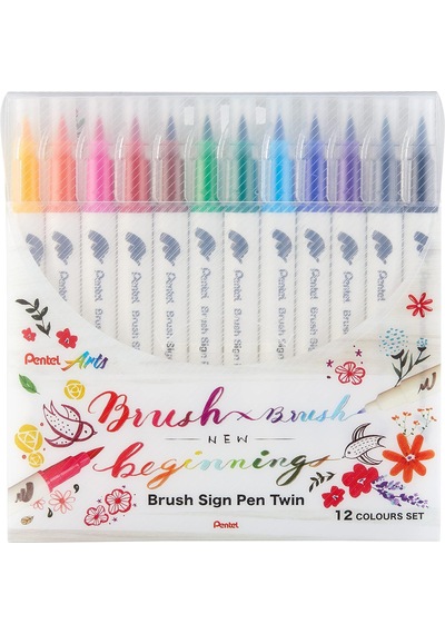 Pentel Brush Sing Pen Twin Çift Taraflı Fırça Uçlu Kalem