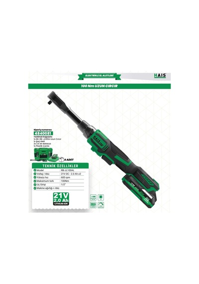 Hais Pro Rb-jl100al 21 V Çift Akülü 2 Ah Somun Sıkma Makinesi