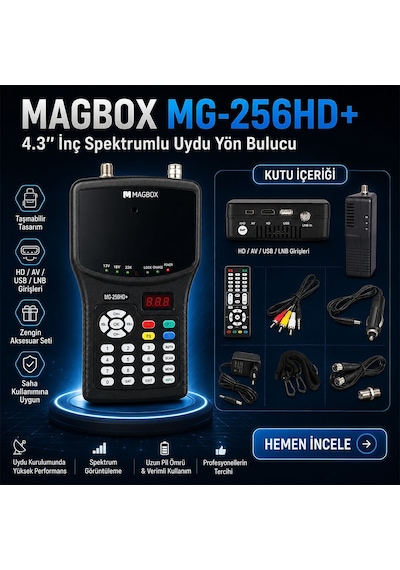 Magbox Mg-256hd+ 4.3" İnç Spektrumlu Uydu Yön Bulucu