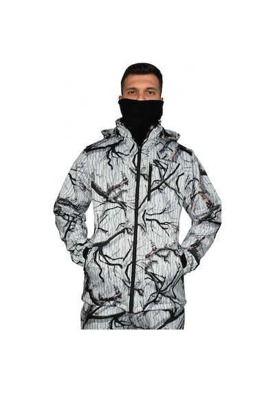 Mysia Outdoor Beyaz Soft Shell Mont Avcı Saz Kar Desen Çift Kat Polarlı Çok Renkli