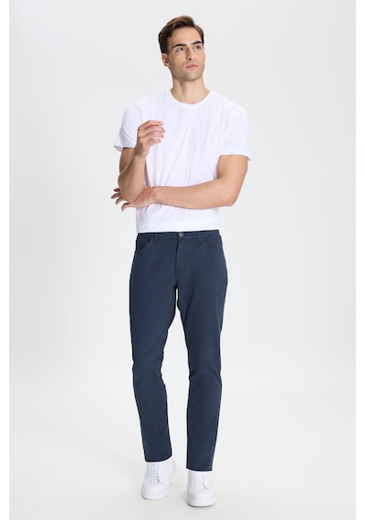 George Henry Pamuklu Slim Fit Dar Kesim 5 Cepli Esnek Chino Pantolon Lacivert