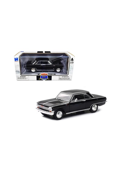 New Ray Koleksiyon 1 / 24 Ölçek 1964 Chevy Nova Siyah Ss Model Metal Araba
