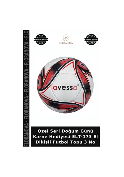Özel Seri Doğum Günü Karne Hediyesi Elt-173 El Dikişli Futbol Topu 3 No Çok Renkli