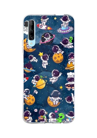 Huawei P Smart Pro Uyumlu Minik Astronotlar Uzayda Baskılı Silikon Kılıf
