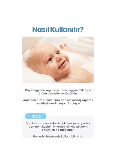 Çocuklara & Bebeklere Özel Pantenol İçerikli Krem Dokulu Duş Jeli Atopalm Panthenol Cream Wash