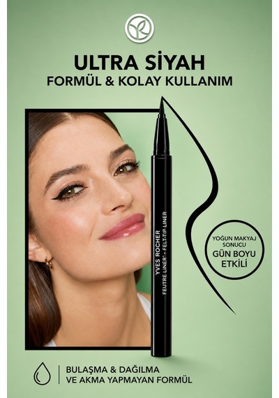 Keçe Uçlu Yoğun Siyah Eyeliner 0.55 Ml Uzun Kalıcı Akma Bulaşma Karşıtı Yüksek Pigmentli Vegan 05