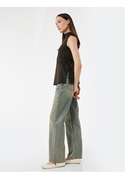 Koton Pamuklu Düz Kesim Düz Paça Jean Pantolon - Straight Jeans Green Cast 7wal40008md Yeşil Koton Pamuklu Düz Kesim Düz Paça Jean Pantolon - Straight Jeans Green Cast 7wal40008md Yeşil