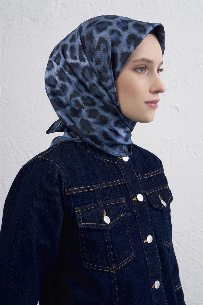 Armine Saf İpek Sura Eşarp 9425d 33 Mavi