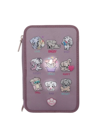 Topmodel Led Dogs Mood Barometer 3 Katlı İçi Dolu Kalem Çantası 412843 Çok Renkli