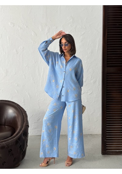 Verymoda Nakışlı Pantolon F1900 Koyu Mavi Dsn2