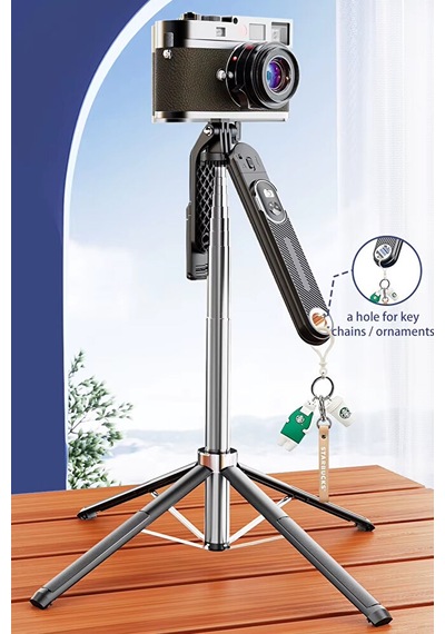 Bluetooth Kumandalı 180cm Tripod Selfie Çubuğu / Go Pro Uyumlu / 360 Pan Kolu Özellikli