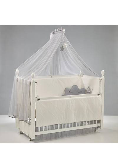 Meltem Kids Kral Sallanır Ahşap Anne Yanı Beşik 60x120 cm (beyaz-motto gri) Gri Meltem Kids Kral Sallanır Ahşap Anne Yanı Beşik 60x120 cm (beyaz-motto gri) Gri