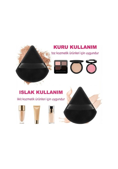Makyaj Aplikatör Seti 2 Sünger + 1 Fırça