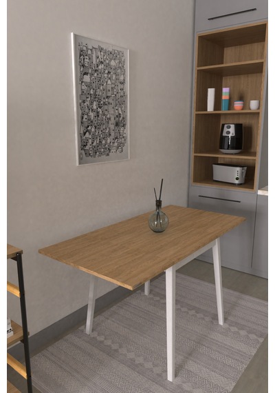 Vilinze Avanos Ahşap Katlanır Kanatlı Mdf Mutfak Masası - 70x70+70 70x140 Cm Naturel Beyaz Vilinze Avanos Ahşap Katlanır Kanatlı Mdf Mutfak Masası - 70x70+70 70x140 Cm Naturel Beyaz