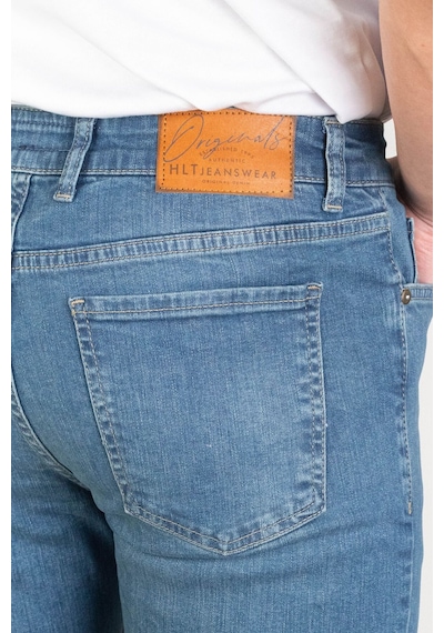 HLT Jeans Jeffrey Taşlamalı Slim Fit Erkek Kot Pantolon Mavi 492242356