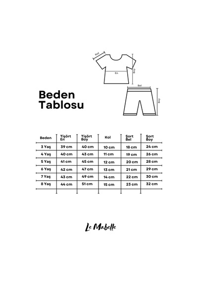 Le Mabelle Mint Sushi Figürlü Çizgi Desenli Çocuk Tişört Şort İkili Takım - Ellie Mint