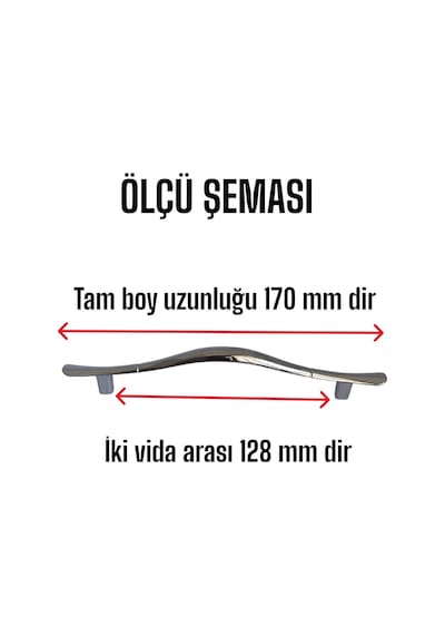 Ördek Kulp Krom 128 Mm Kulp Mobilya Mutfak Dolabı Çekmece Dolap Kapak Kulpu Kulbu Metal Kulp 8 Adet