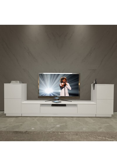 Decoraktiv Trio On2s Mdf Tv Ünitesi Tv Sehpası - Parlak Beyaz