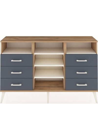 Arges Konsol 5 Raflı 6 Çekmeceli 132x30x83 Çam-aytaşı/antrasit Aytaşı/antrasit Arges Konsol 5 Raflı 6 Çekmeceli 132x30x83 Çam-aytaşı/antrasit Aytaşı/antrasit
