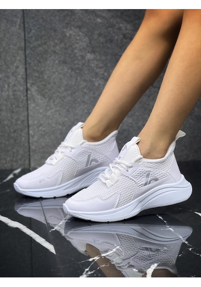 Bağcıklı Unisex Çocuk Spor Ayakkabısı-beyaz-325 Beyaz