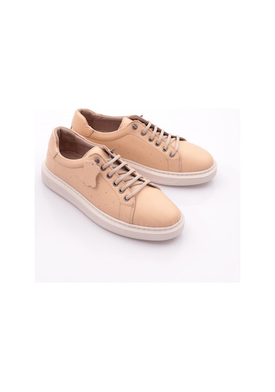 Dgn P64 Kadin Bağcikli Düz Taban Sneaker Ayakkabi Bej