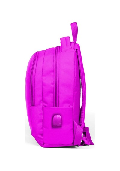 Coral High Kids Pembe Üç Bölmeli USB Şarjlı Kulaklık Çıkışlı Okul Sırt Çantası 24310