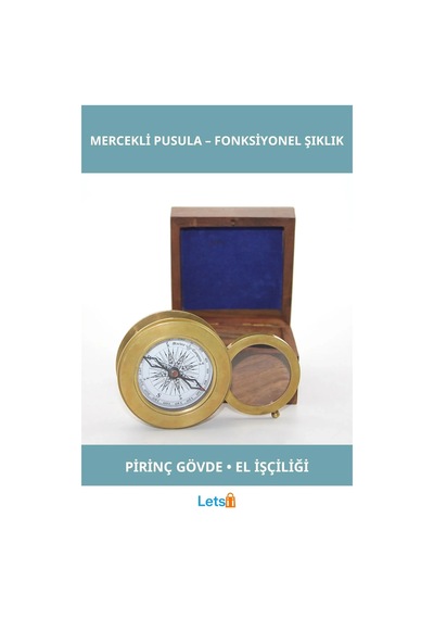 Ahşap Kutulu Nostaljik Pirinç Mercekli Pusula 7x3 Cm 1 Adet