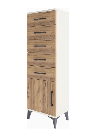 Arges Dolap 5 Çekmeceli Tek Kapaklı 44x30x134 Aytaşı-çam Aytaşı