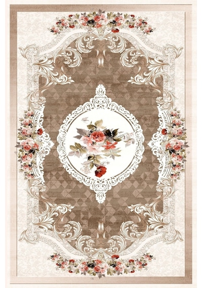 West Home Dijital Baskı Yıkanabilir Kaymaz Taban Salon Halısı Mutfak Halısı Yolluk Ve Banyo Paspası Wh 031 Beige