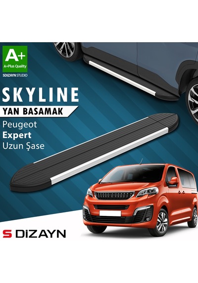 S-dizayn Peugeot Expert 3 Uzun Şase Skyline Aluminyum Yan Basamak 243 Cm 2016 Üzeri A+ Kalite