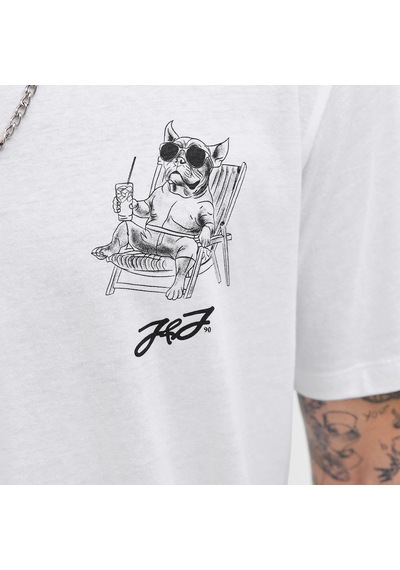 Jack & Jones Jack&jones Relax Erkek Beyaz Bisiklet Yaka Tişört Beyaz