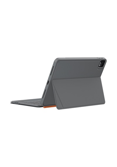 İpad Air 10.9 2020 4.nesil Uyumlu Wiwu Mk-005 Combo 3in1 Kalem Bölmeli Klavyeli Standlı Kılıf Gri