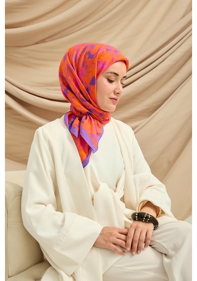 Silk Home Velora Eşarp 161001-34 Mor, Turuncu, Fuşya