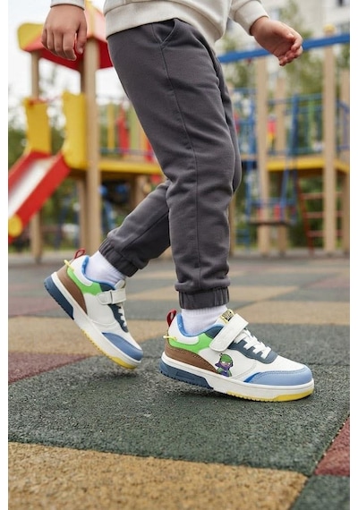 Fort Cool Starex Rahat Esnek Sneaker Erkek Çocuk Spor Ayakkabı Beyaz - Mavi