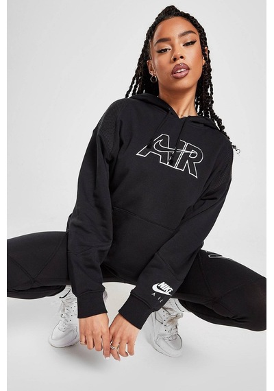 Nike Air Oversize Hoodie Kapüşonlu Kadın Oversize Bol Kesim Sweatshirt Siyah