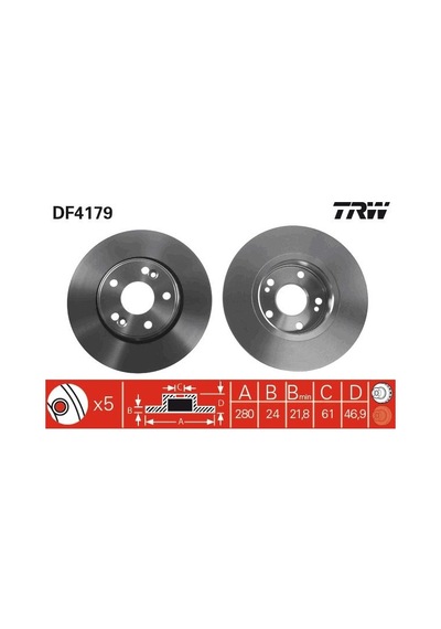 Ön Fren Diski 280mm Takım Renault Laguna Iı 2001-2007 Trw