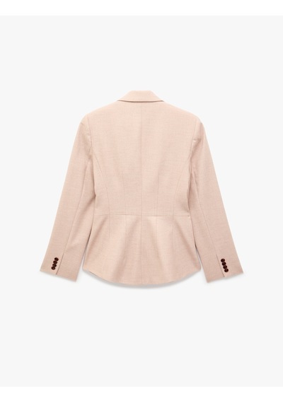Koton Geniş Yaka Cep Detaylı Düğmeli Blazer Ceket Pembe 7wak50042uw Gül