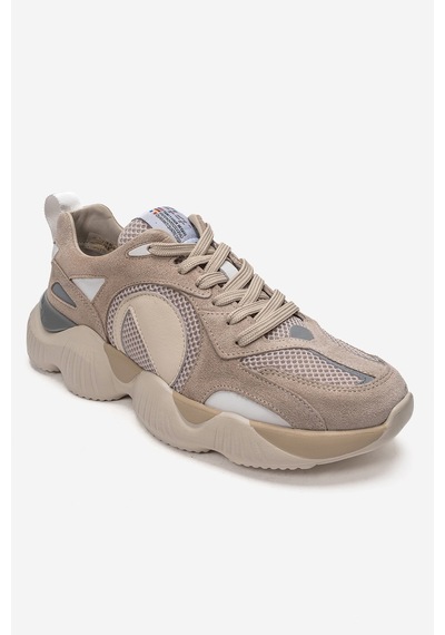 Marcomen Erkek Kalın Tabanlı Sneaker Ayakkabı Gerçek Deri Mc 23291/2 Bej