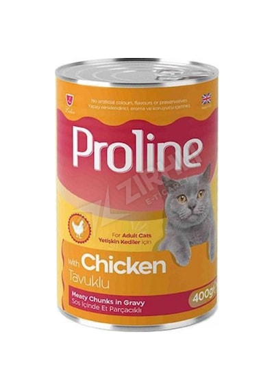 2 Adet Proline Sos İçinde Et Parçacıklı Tavuklu Yetişkin Kedi Maması 400 Gr