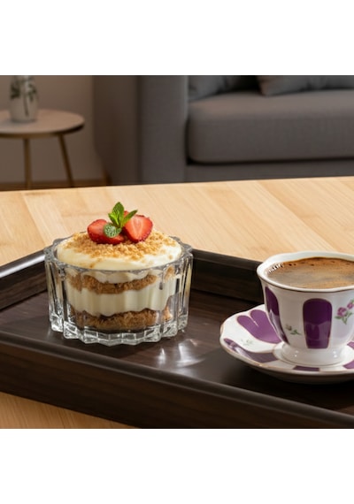 Porsima Ryg8068 Tulin 6lı Cam Kase Puding Tatlı Ve Dondurma Kasesi Kahvaltılık Kase Seti Çerez Kasesi 5x9cm Şeffaf