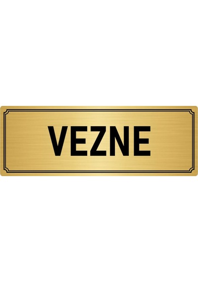 Metal Yönlendirme Levhası, Departman Kapı İsimliği Vezne 10x20 cm Altın Renk