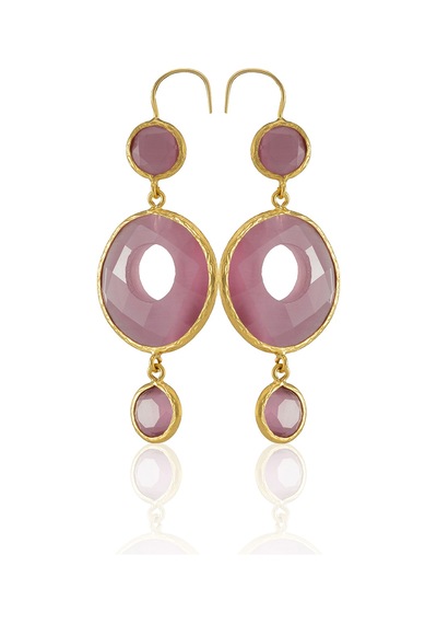 Kadir Jewellery 22 Ayar Altın Kaplama Kadın Sallantılı Küpe -el İşçiliği Ve Hipoalerjenik Küpe Pembe 57417489
