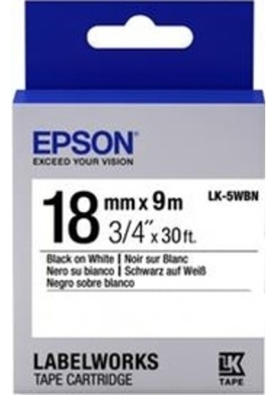 Epson Lk-5Wbn Standart Siyah Üzeri Beyaz 18 Mm 9 Metre Etiket