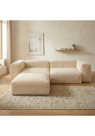 Relax Köşe Koltuk Takımı Sünger Koltuk Kanepe Divan Krem