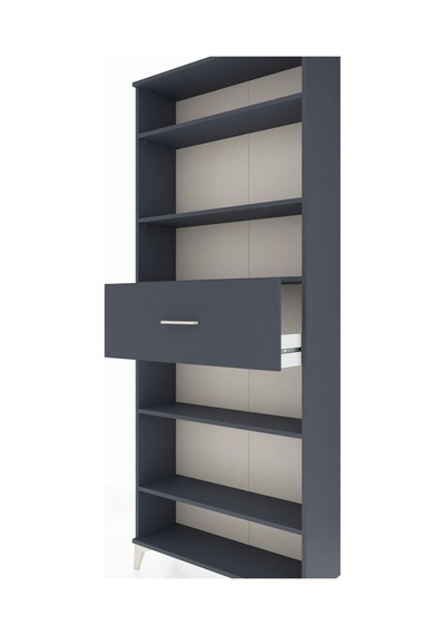 Arges Dolap 5 Raflı Tek Çekmeceli 88x30x221 Antrasit-antrasit Antrasit