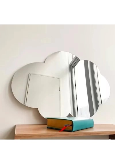 Durukar 30x20 Cm Bulut Formlu Kırılmaz Pleksi Duvar Aynası - Çocuk Odası Güvenli Ayna Çok Renkli