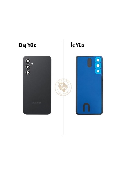 Samsung Uyumlu A54 Siyah Arka Kapak Arka Cam Batarya Kapağı Lazer Kesim Kapak Pil Kapağı Back Cover Çok Renkli