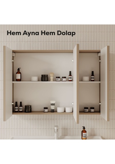 Creavit D20 100 Cm Beyaz Aynalı Dolap Melamin Gövde Beyaz