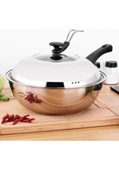 Pişirme Wok Paslanmaz Çelik Pişirme Tavası Wok Derin Kızartma Tavası Tencere Mutfak Tenceresi 34cm 32cm Çok Renkli